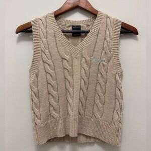 Urban Outfitters Cable Knit Sweater Vest - Beige “iets frans”